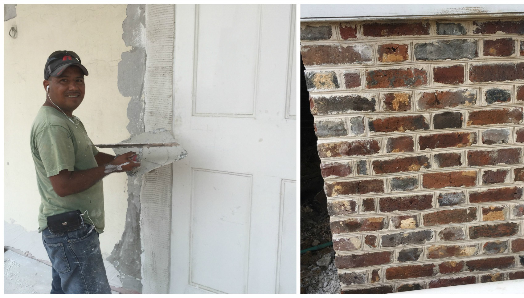 Man working on lime mortar 